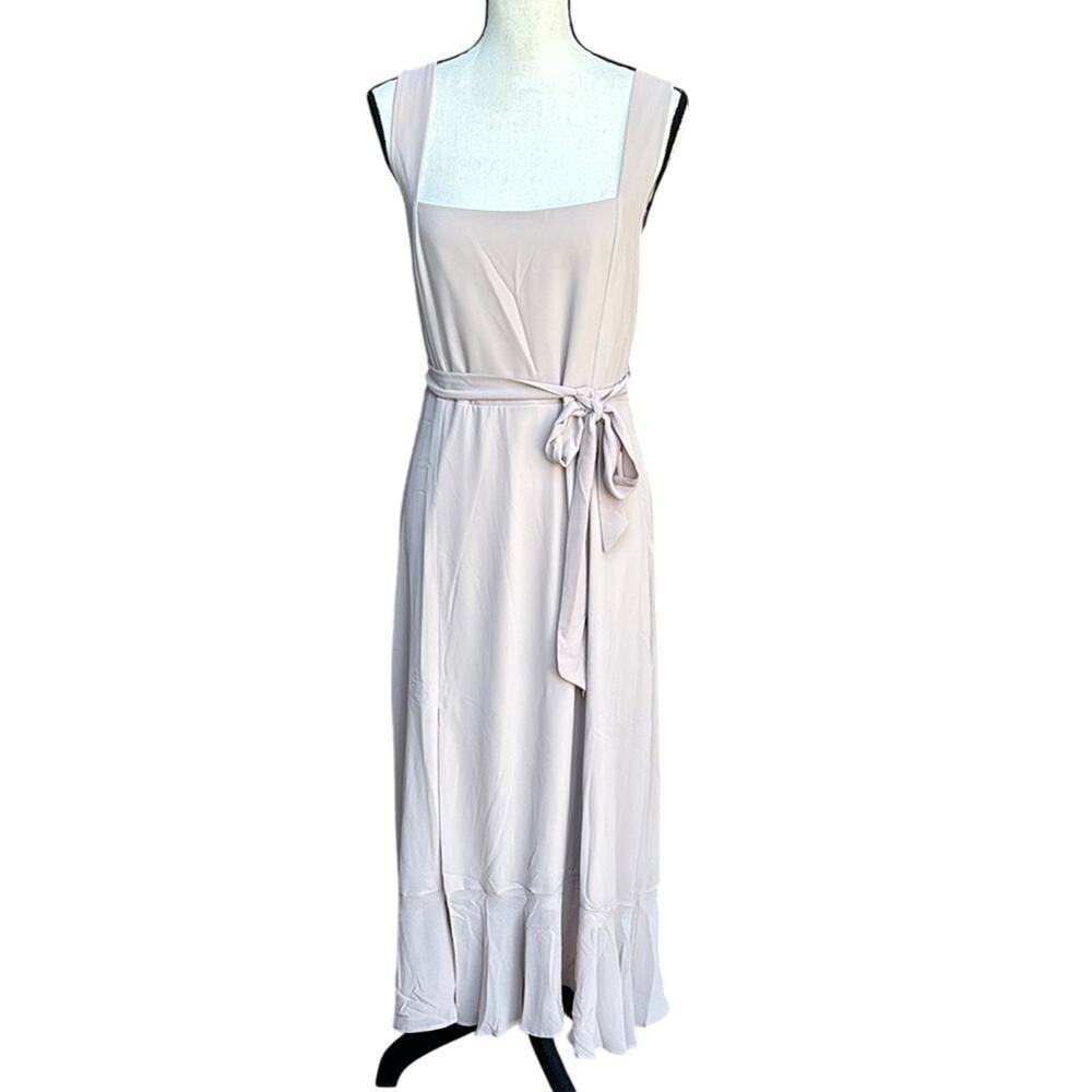 Show Me Your Mumu Claire Midi Dress XL NWT Champagne Luxe Chiffon Wedding Guest